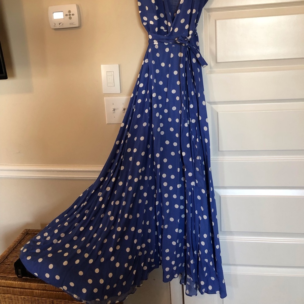 Blue and white polka dot Sun dress